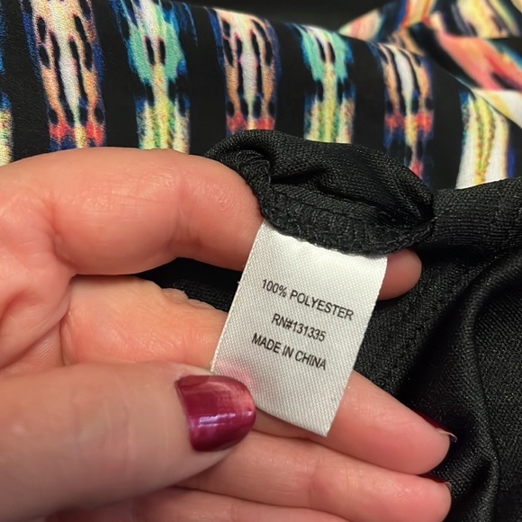 Socialite brand, vertical stripe, cold shoulder, wide sleeve, fully lined dress - Picture 13 of 13